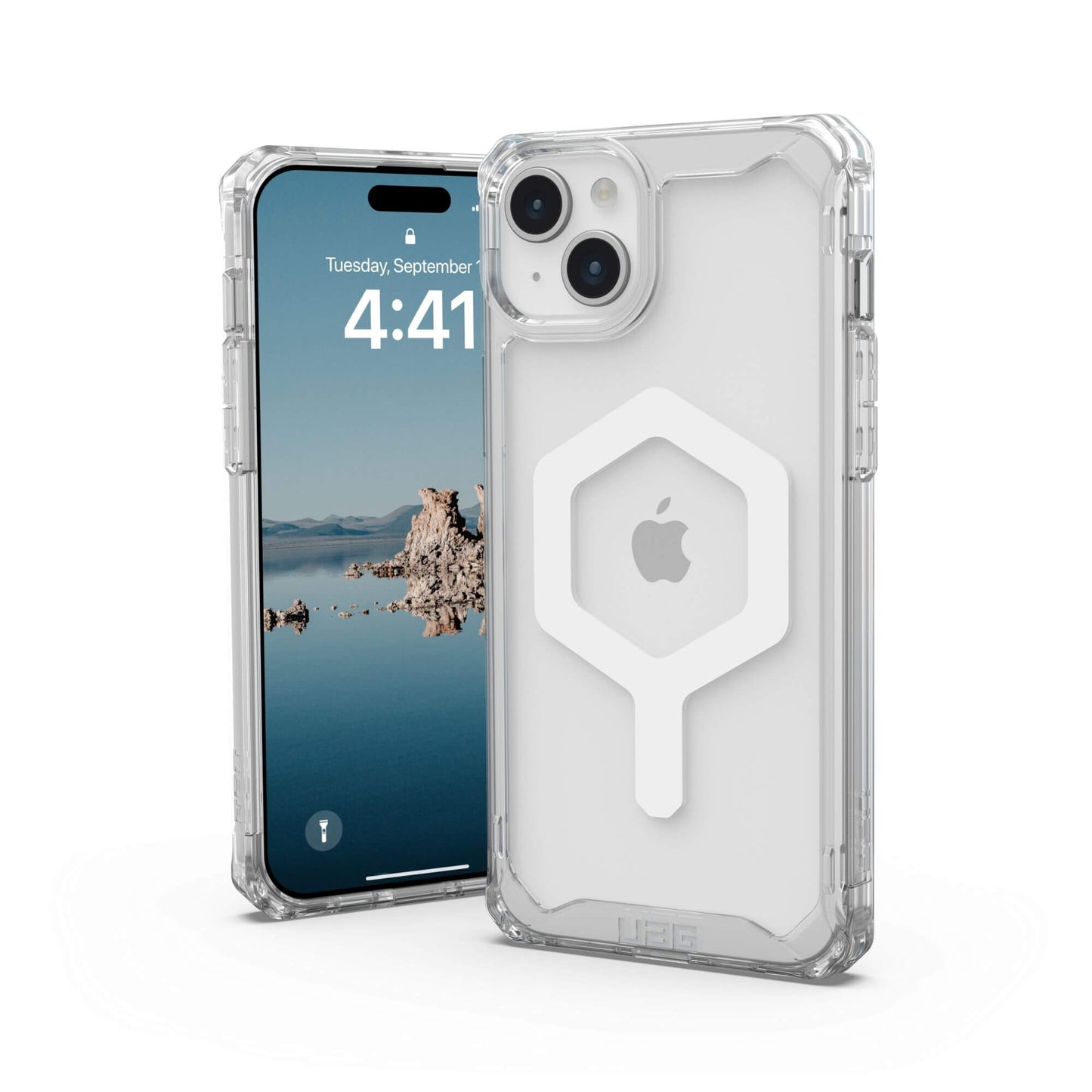 UAG Urban Armor Gear Plyo MagSafe Case | Apple iPhone 15 Plus | ice (transparent)/weiß