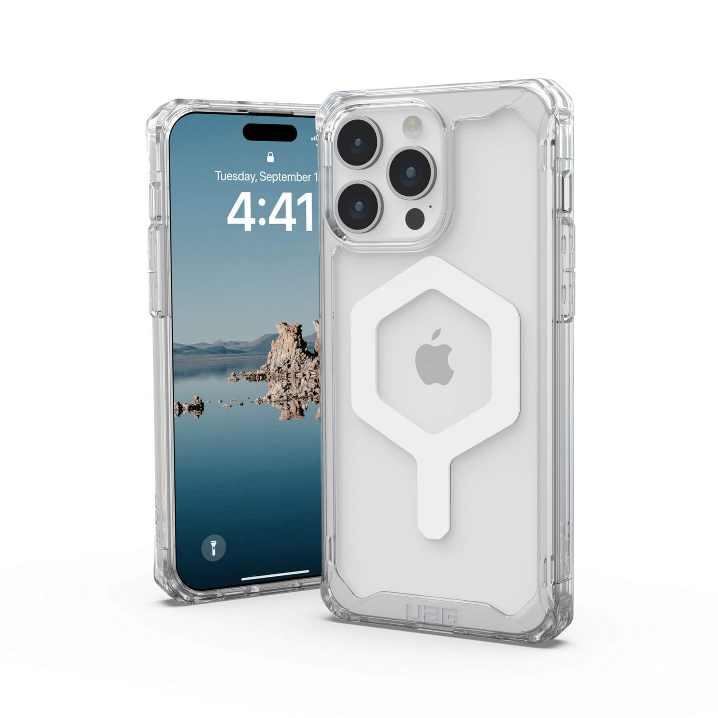 UAG Urban Armor Gear Plyo MagSafe Case | Apple iPhone 15 Pro Max | ice (transparent)/weiß