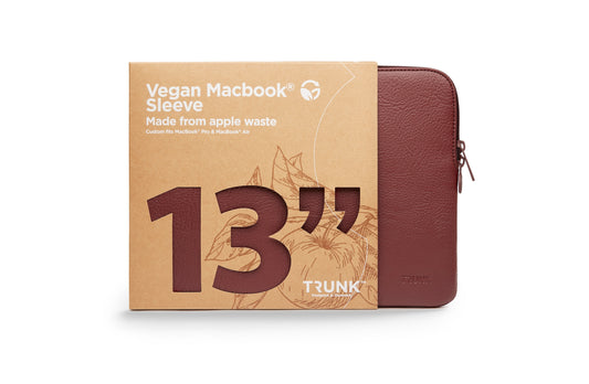 Trunk Apple Peel Veganer Leder Sleeve für MacBook Pro 13", Wine Red