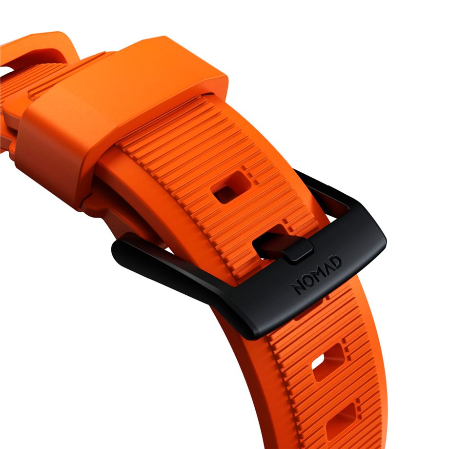 Nomad Rugged Strap Ultra Orange Experts iTech 42/44/45/49mm Black Connector –