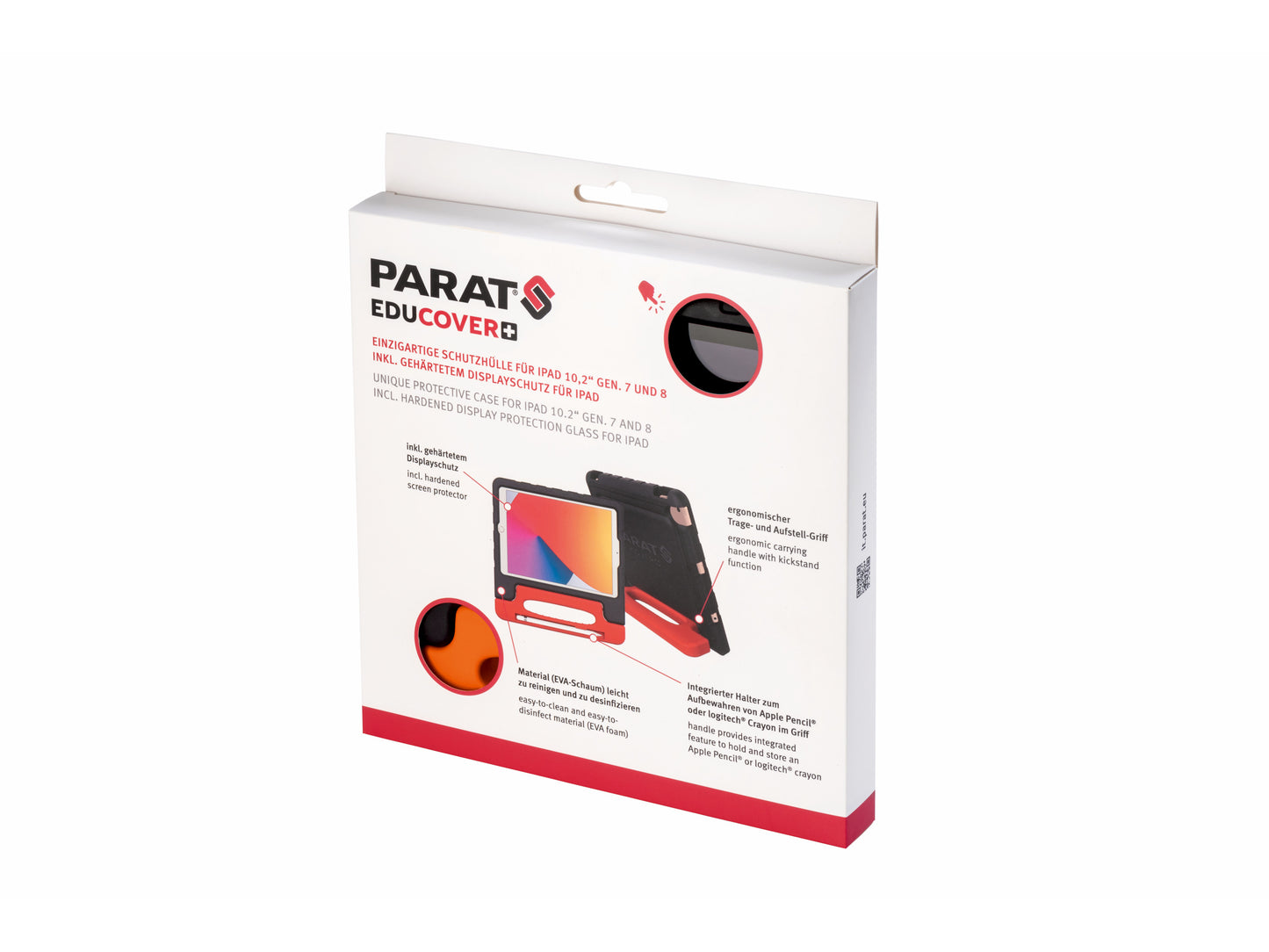 PARAT EDUCOVER®+ für iPad 10.2" für Pencil (2020/2019), schwarz/orange