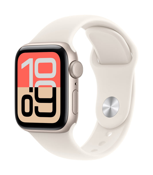 Apple Watch SE 3 GPS 40mm Sternenlicht Aluminium Case mit Sternenlicht Sportarmband - S/M