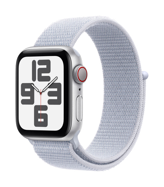 Apple Watch SE GPS + Cellular 40mm Silver Aluminium Case with Blue Cloud Sport Loop