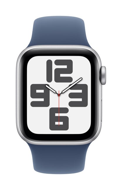 Apple Watch SE GPS + Cellular 40mm Silver Aluminium Case with Denim Sport Band - S/M