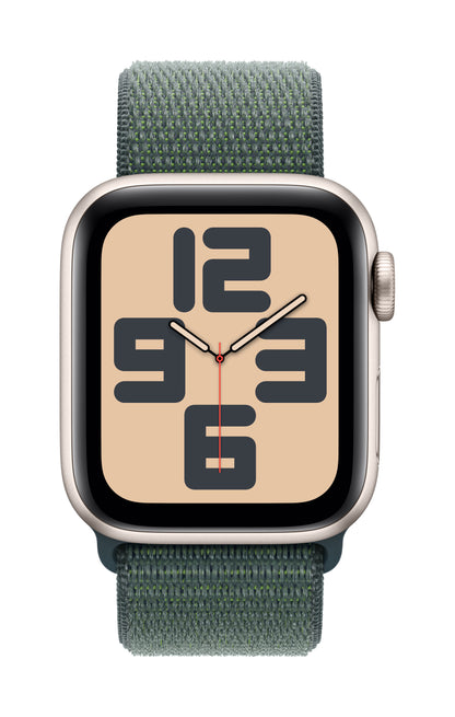 Apple Watch SE GPS + Cellular 40mm Starlight Aluminium Case with Lake Green Sport Loop