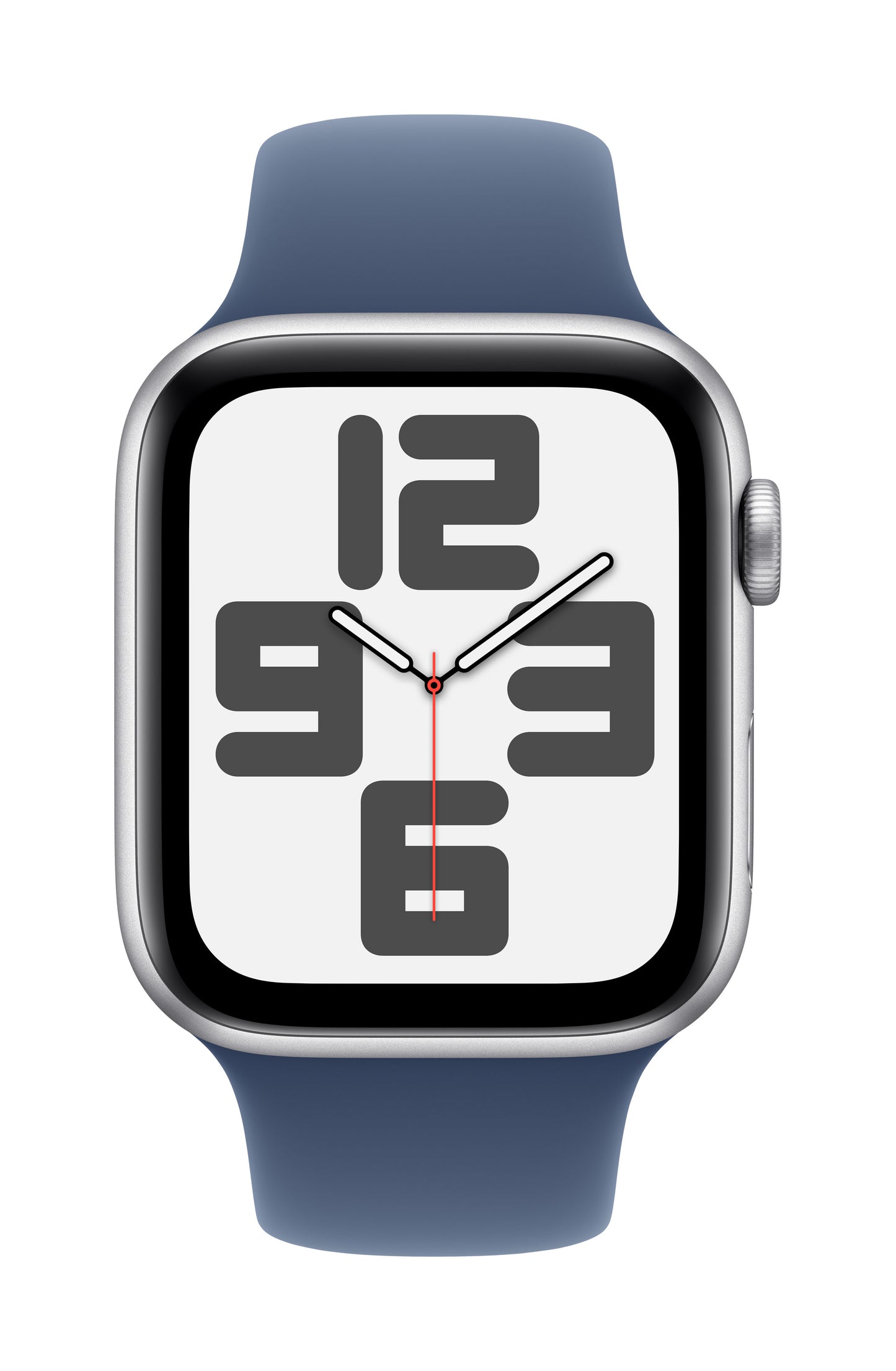 Apple Watch SE GPS + Cellular 44mm Silver Aluminium Case with Denim Sport Band - S/M