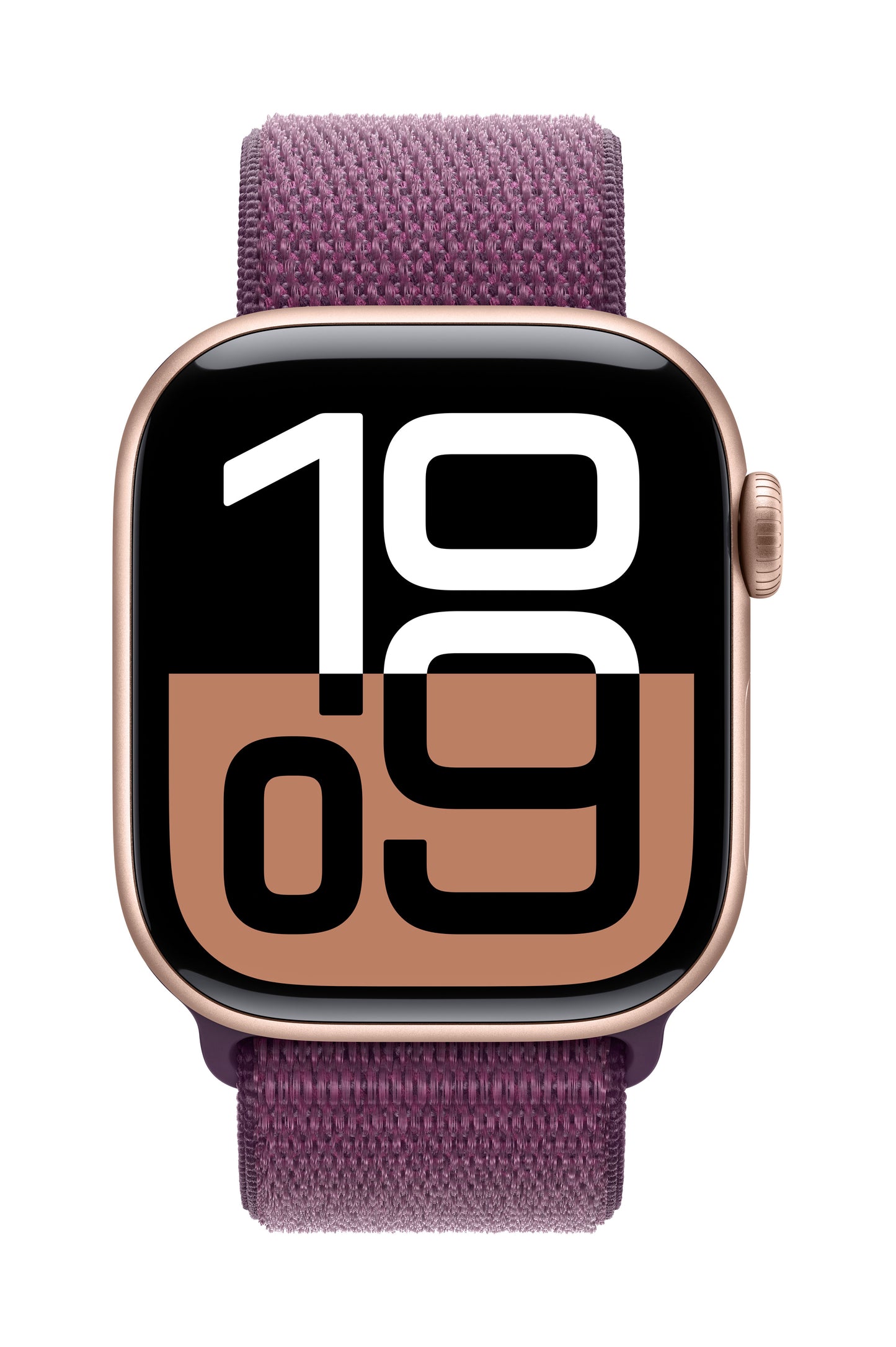 Apple Watch Series 10 GPS + Cellular 42mm Rose Gold Aluminium Case with Plum Sport Loop