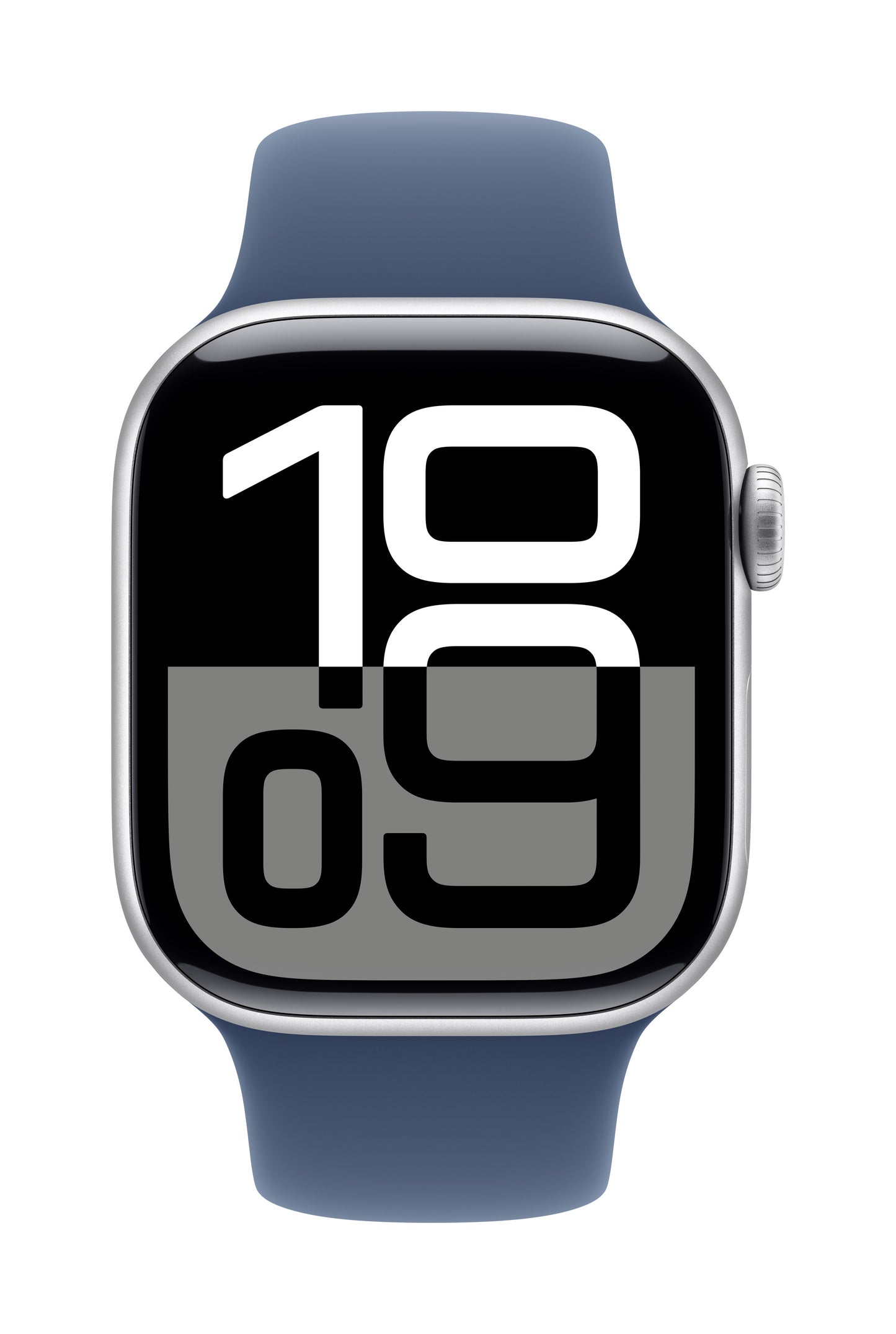 Apple Watch Series 10 GPS + Cellular 42mm Silver Aluminium Case with Denim Sport Band - M/L