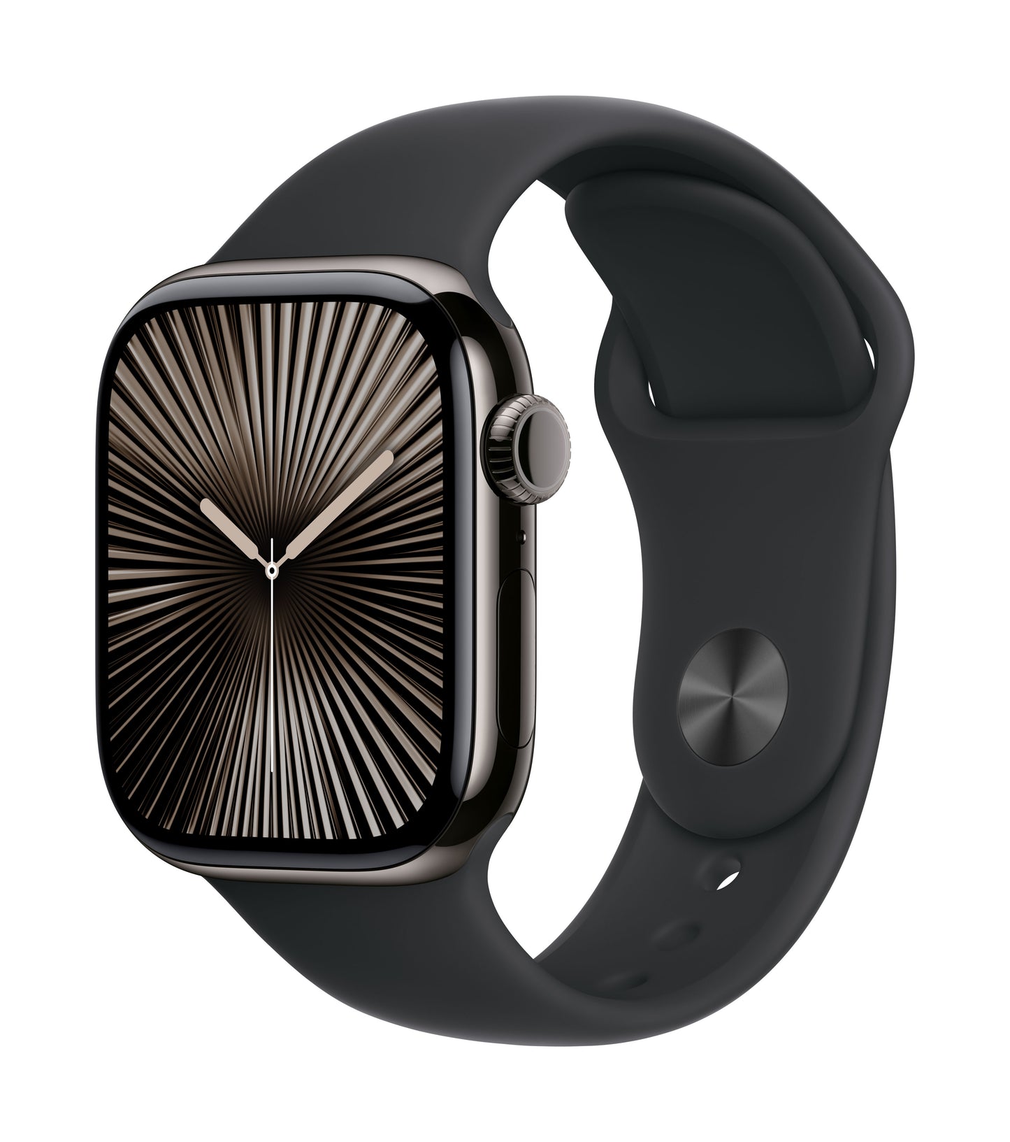 Apple Watch Series 10 GPS + Cellular 42mm Slate Titanium Case with Black Sport Band - M/L