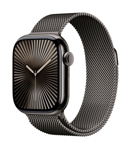 Apple Watch Series 10 GPS + Cellular 42mm Slate Titanium Case with Slate Milanese Loop