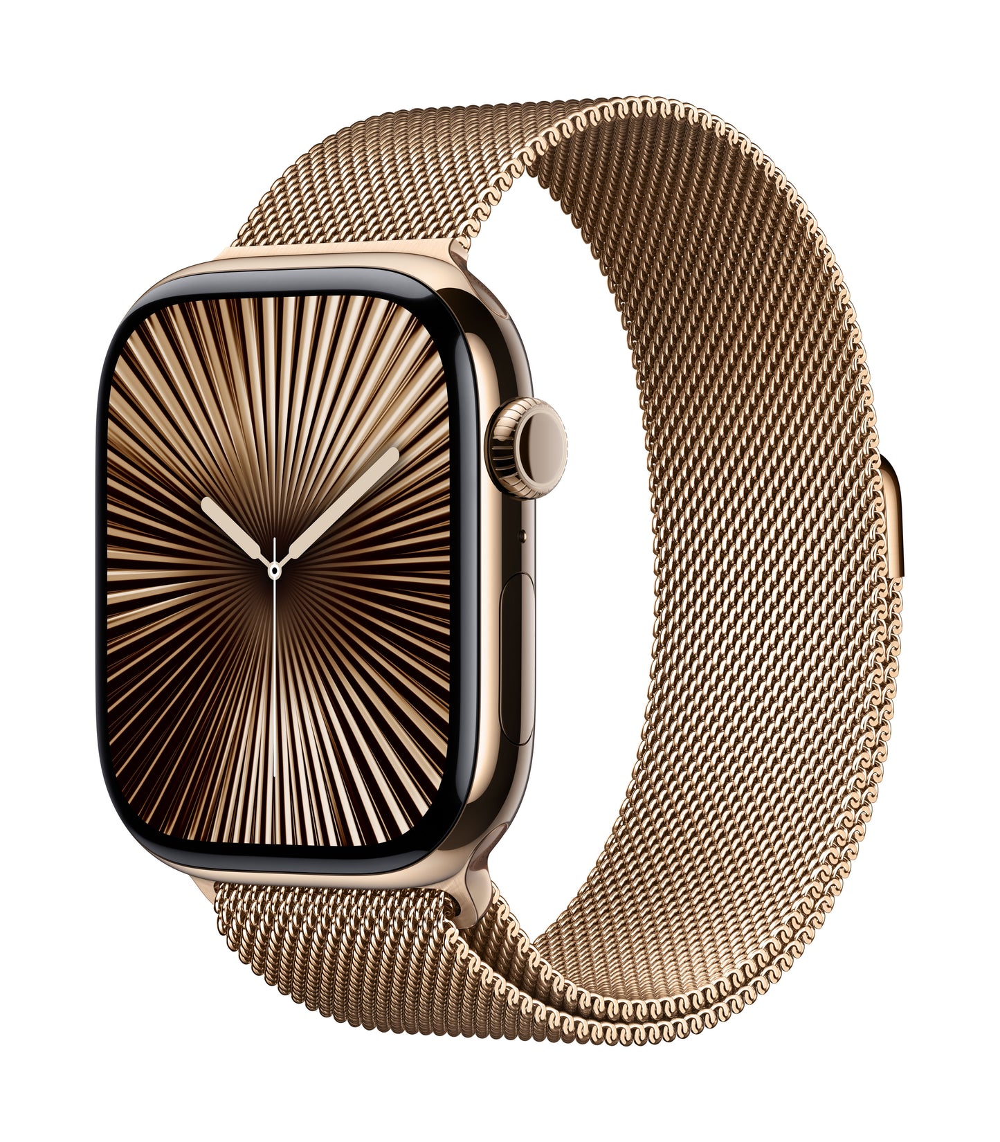Apple Watch Series 10 GPS + Cellular 46mm Gold Titanium Case with Gold Milanese Loop - S/M