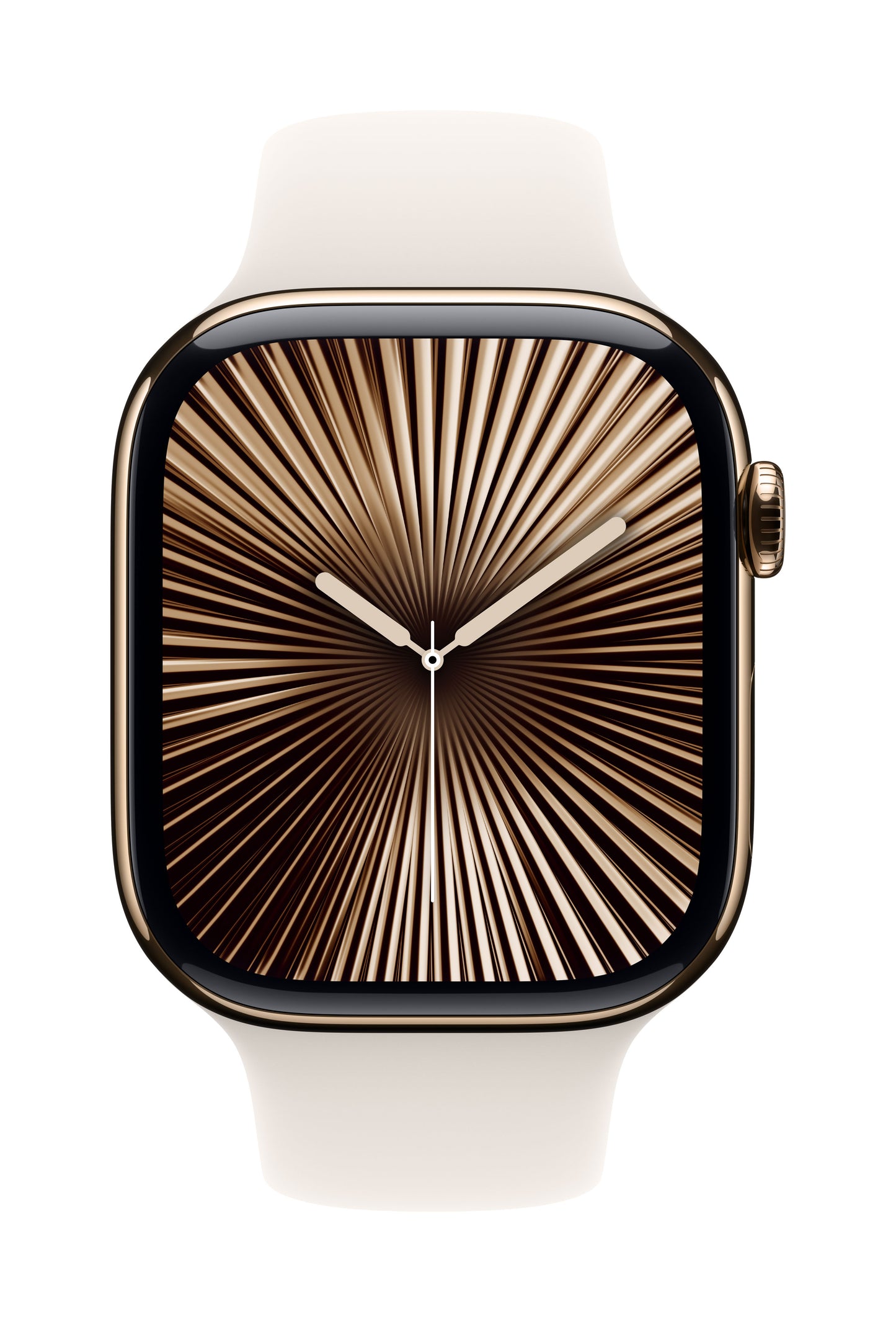 Apple Watch Series 10 GPS + Cellular 46mm Gold Titanium Case with Starlight Sport Band - S/M