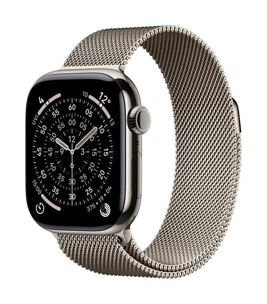Apple Watch Series 11 GPS + Cellular 42mm Natürliches Titan Case mit Natürlichem Milanaise Loop
