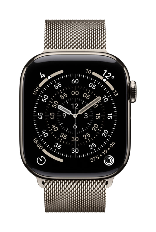 Apple Watch Series 11 GPS + Cellular 42mm Natürliches Titan Case mit Natürlichem Milanaise Loop