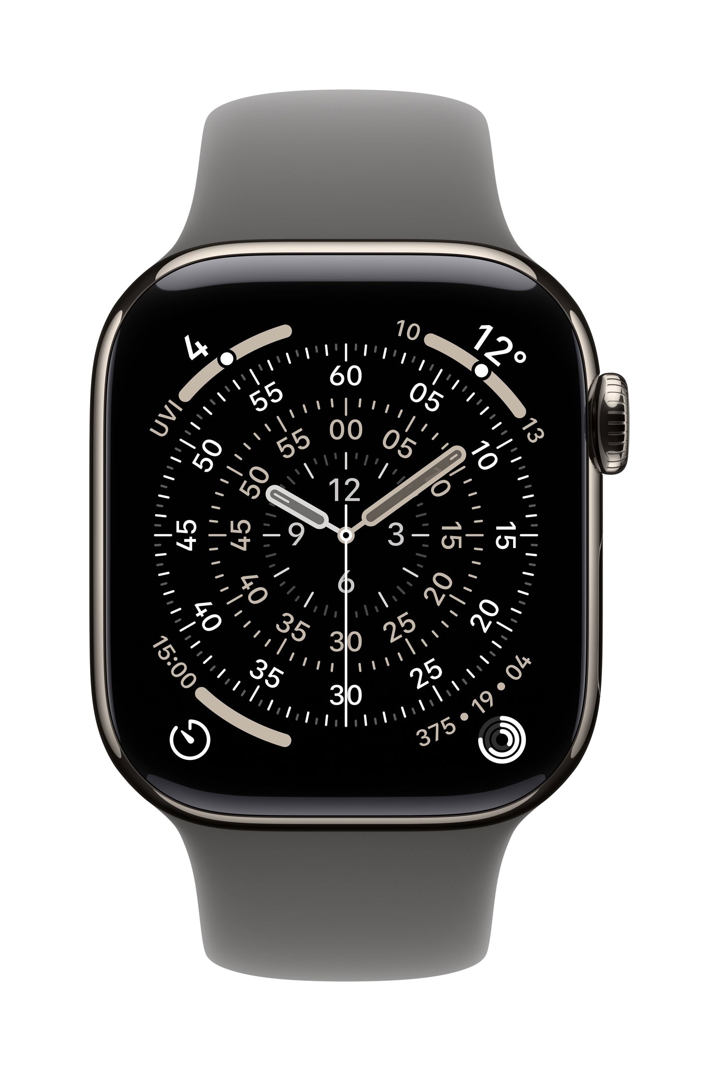 Apple Watch Series 11 GPS + Cellular 42mm Natürliches Titan Case mit Steingrau Sportarmband - S/M