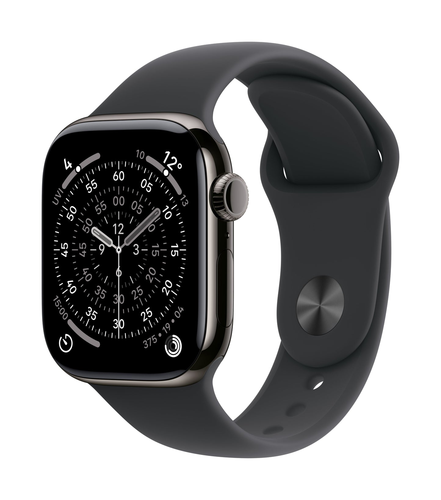 Apple Watch Series 11 GPS + Cellular 42mm Schiefer Titan Case mit Schwarzem Sportarmband - M/L