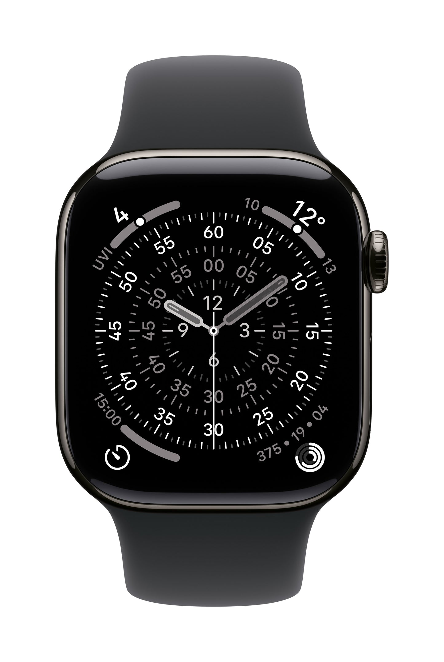 Apple Watch Series 11 GPS + Cellular 42mm Schiefer Titan Case mit Schwarzem Sportarmband - M/L