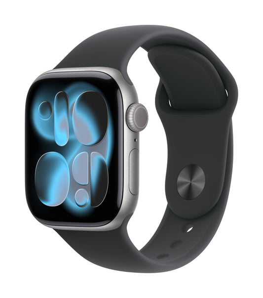 Apple Watch Series 11 GPS + Cellular 46mm Space Grey Aluminium Case mit Schwarzem Sportarmband - S/M