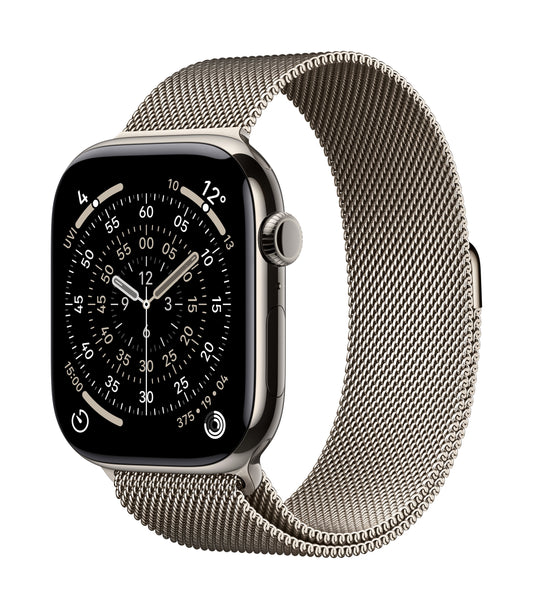 Apple Watch Series 11 GPS + Cellular 46mm Natürliches Titan Case mit Natürlichem Milanaise Loop - M/L