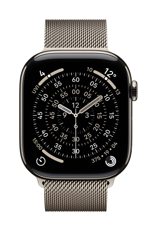 Apple Watch Series 11 GPS + Cellular 46mm Natürliches Titan Case mit Natürlichem Milanaise Loop - M/L