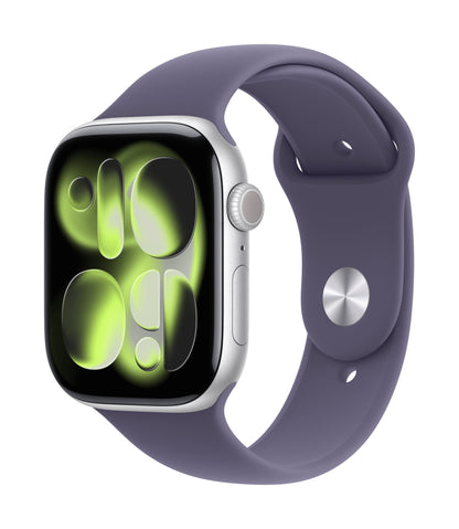 Apple Watch Series 11 GPS 42mm Silber Aluminium Case mit Purpurne Nebel Sportarmband - M/L