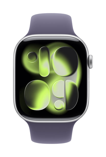 Apple Watch Series 11 GPS 42mm Silber Aluminium Case mit Purpurne Nebel Sportarmband - M/L