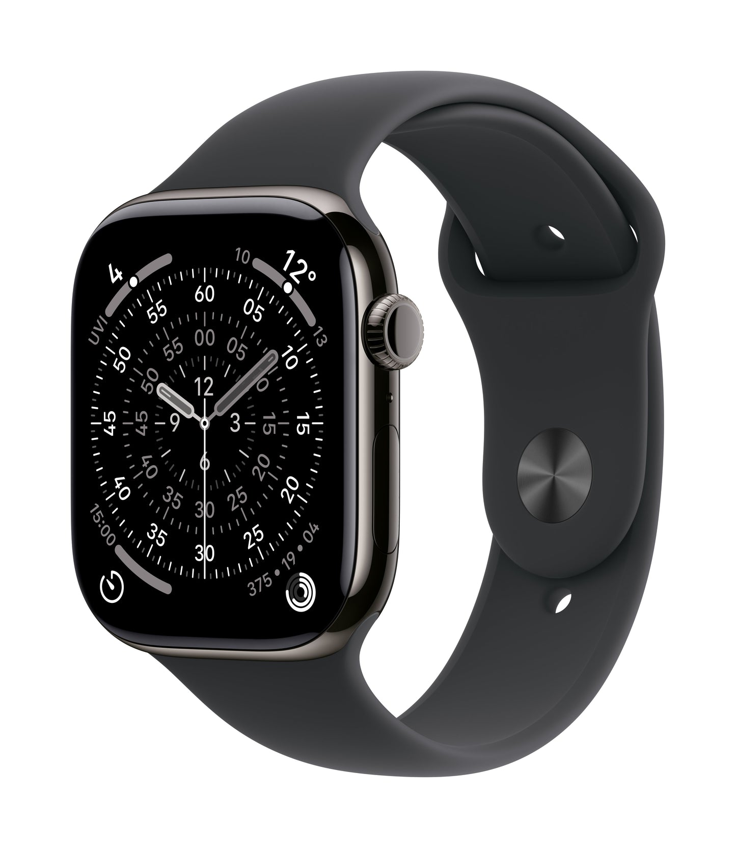 Apple Watch Series 11 GPS + Cellular 46mm Schiefer Titan Case mit Schwarzem Sportarmband - M/L