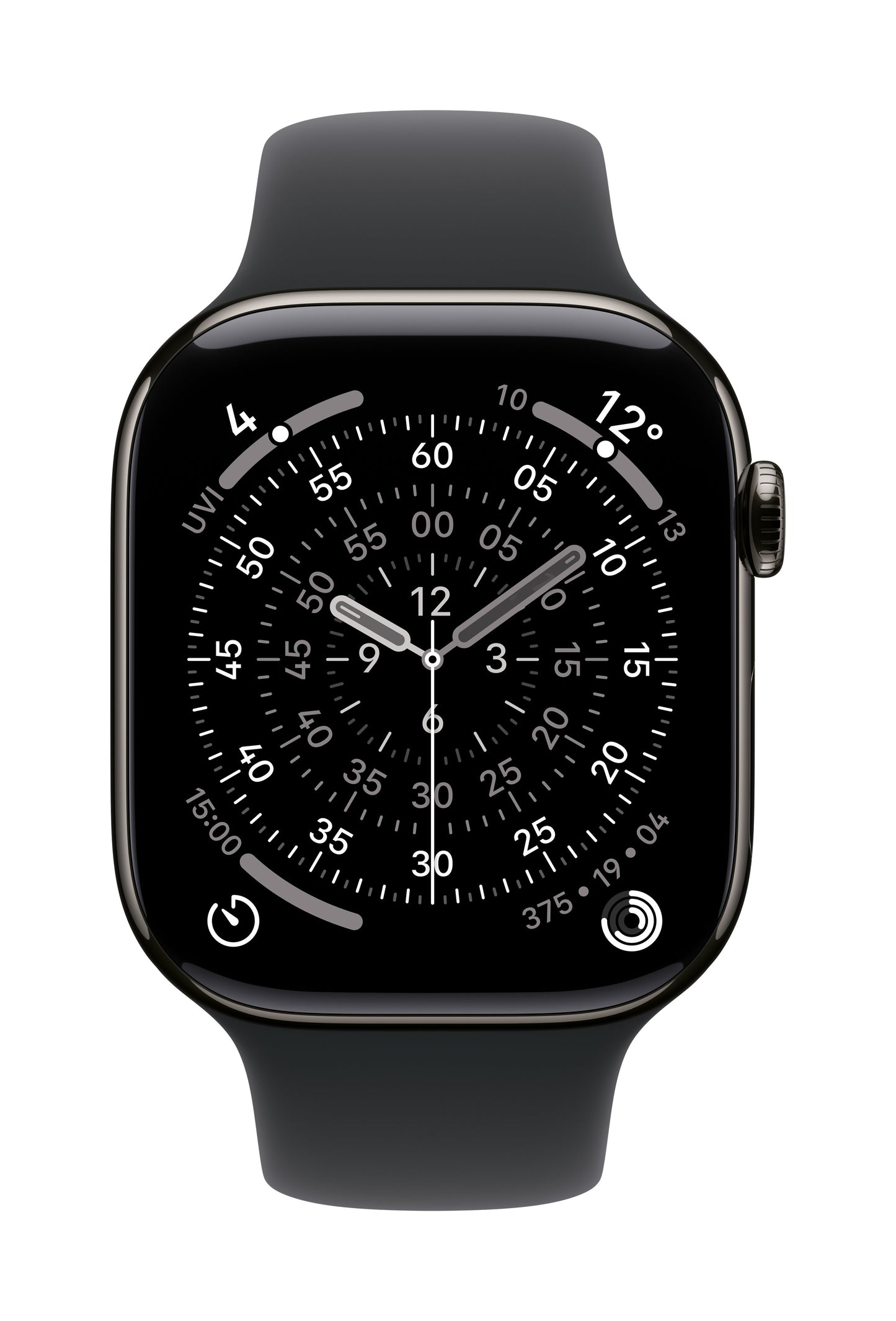 Apple Watch Series 11 GPS + Cellular 46mm Schiefer Titan Case mit Schwarzem Sportarmband - M/L