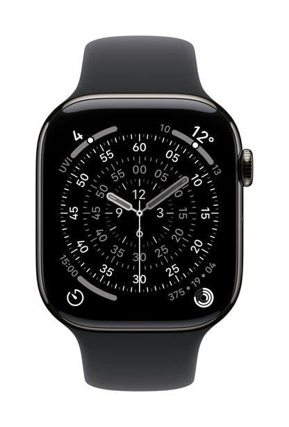 Apple Watch Series 11 GPS + Cellular 46mm Schiefer Titan Case mit Schwarzem Sportarmband - M/L
