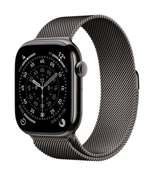 Apple Watch Series 11 GPS + Cellular 46mm Schiefer Titan Case mit Schiefer Milanaise Loop - M/L