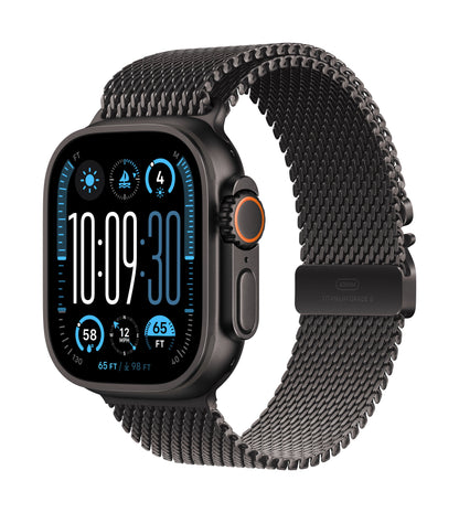 Apple Watch Ultra 2 GPS + Cellular 49mm Black Titanium Case with Black Titanium Milanese Loop - M