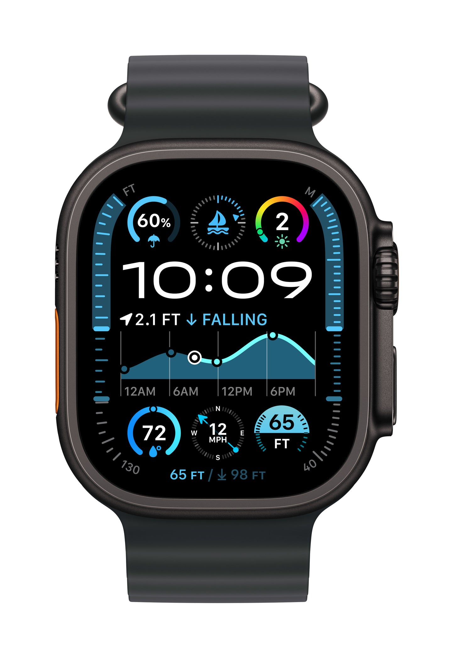Apple Watch Ultra 2 GPS + Cellular 49mm Black Titanium Case with Black Ocean Band