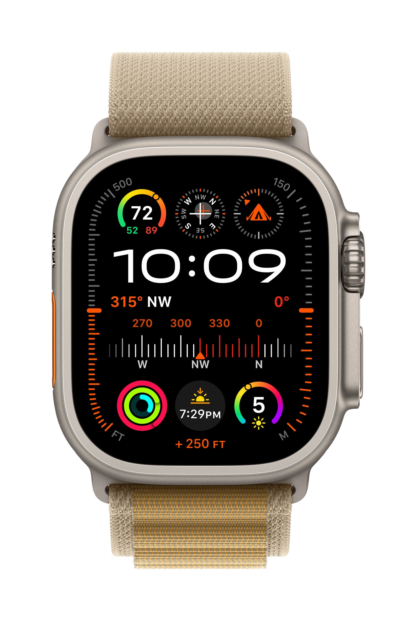 Apple Watch Ultra 2 GPS + Cellular 49mm Natural Titanium Case with Tan Alpine Loop - Large