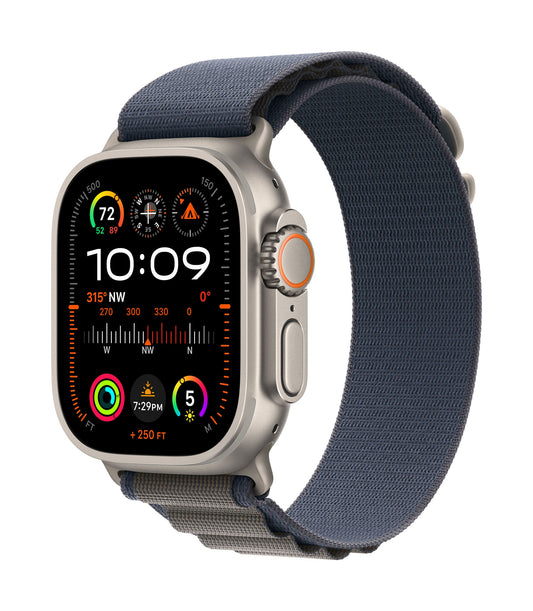 Apple Watch Ultra 2 GPS + Cellular, Titan, 49mm Alpinarmband, medium, blau