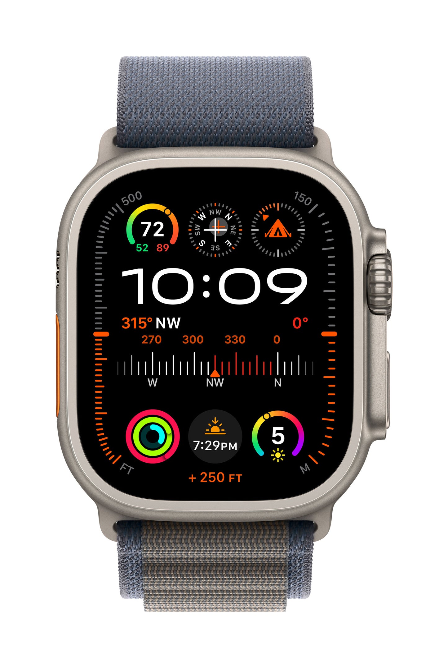 Apple Watch Ultra 2 GPS + Cellular, Titan, 49mm Alpinarmband, small, blau
