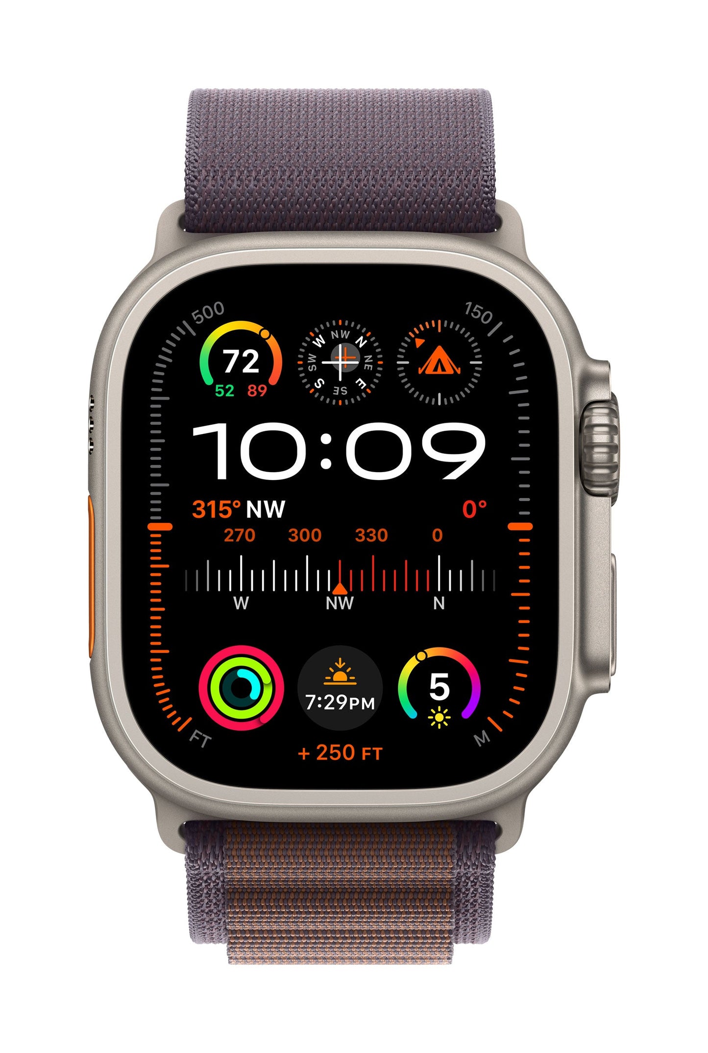 Apple Watch Ultra 2 GPS + Cellular, Titan, 49mm Alpinarmband, medium, indigo
