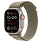 Apple Watch Ultra 2 GPS + Cellular, Titan, 49mm Alpinarmband, medium, oliv