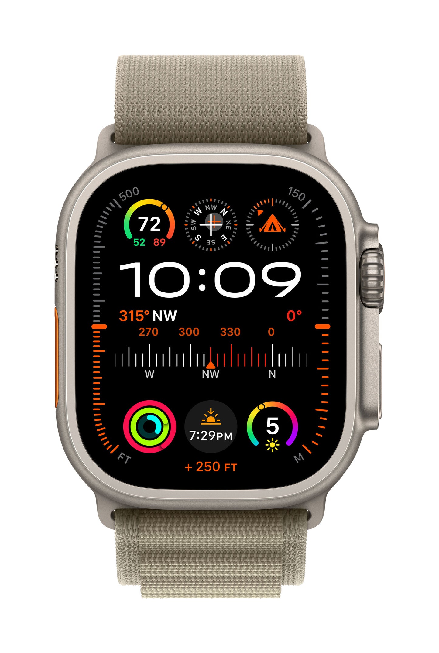 Apple Watch Ultra 2 GPS + Cellular, Titan, 49mm Alpinarmband, large, oliv