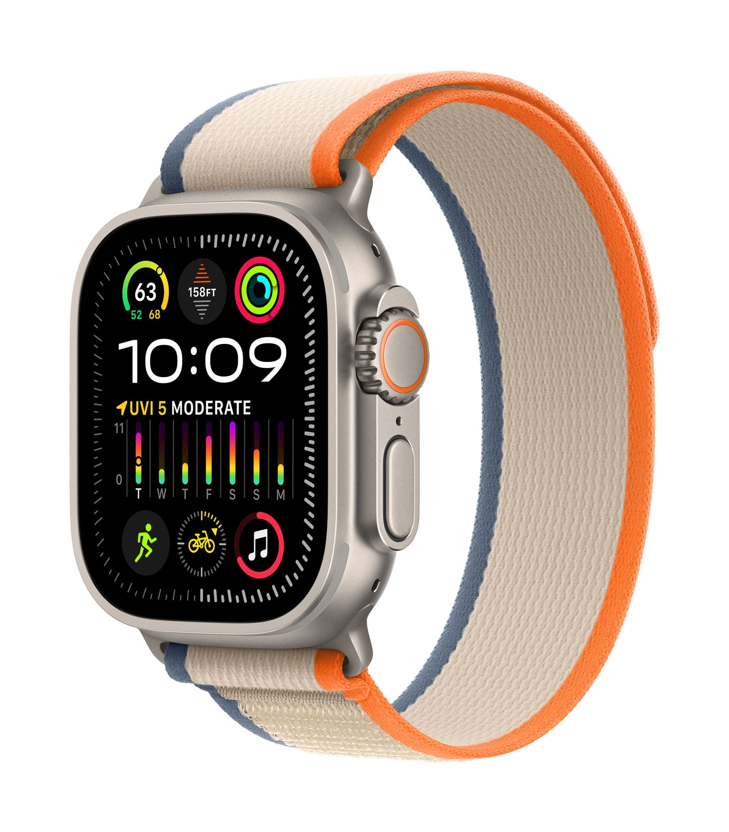 Apple Watch Ultra 2 GPS + Cellular, Titan, 49mm Trail Loop, orange/beige - M/L