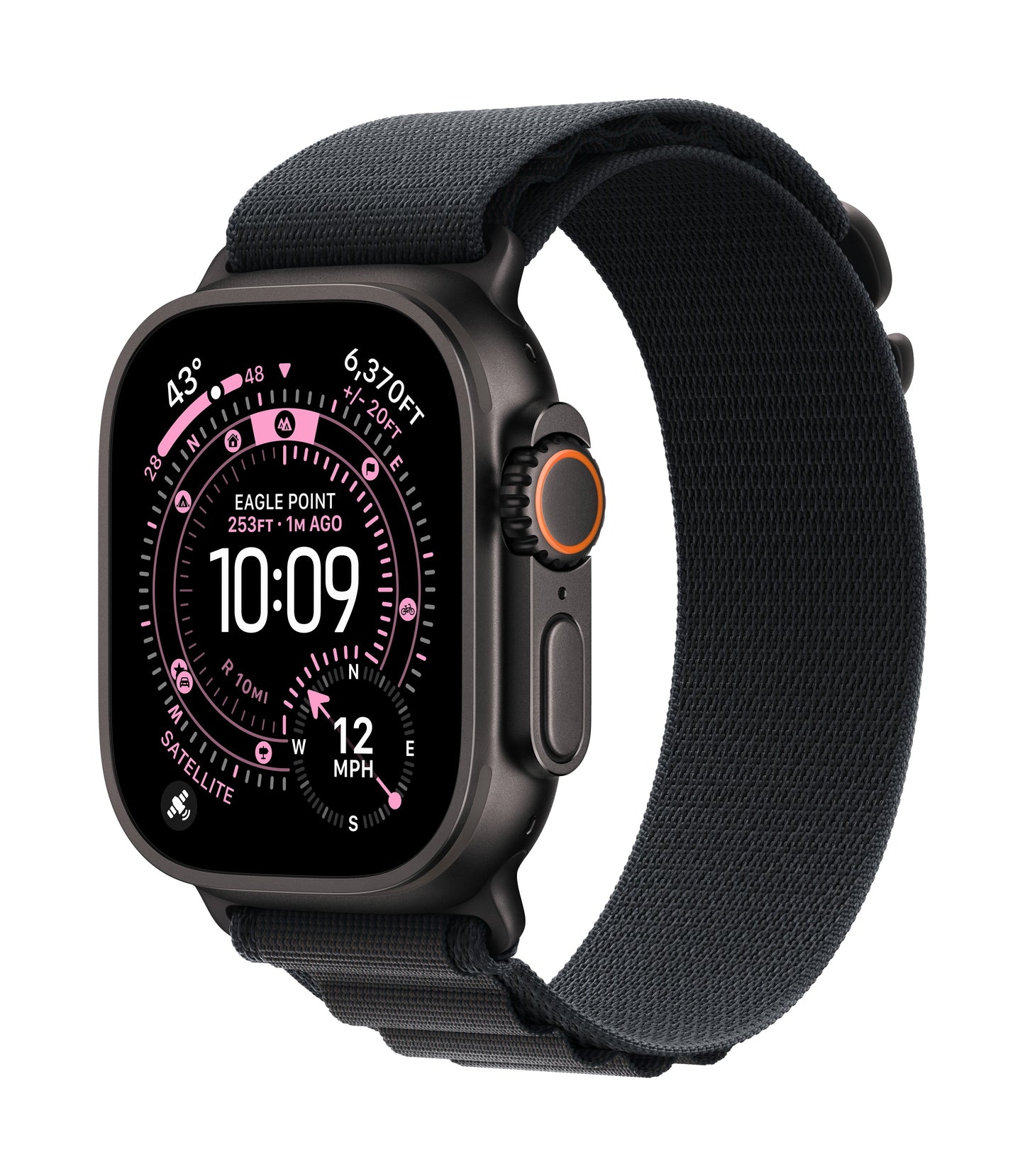 Apple Watch Ultra 3 GPS + Cellular 49mm Schwarzes Titan Case mit Schwarzem Alpine Loop - Small