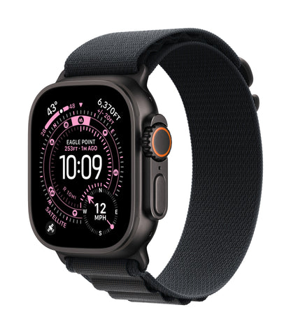 Apple Watch Ultra 3 GPS + Cellular 49mm Schwarzes Titan Case mit Schwarzem Alpine Loop - Small