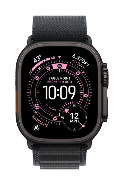 Apple Watch Ultra 3 GPS + Cellular 49mm Schwarzes Titan Case mit Schwarzem Alpine Loop - Small