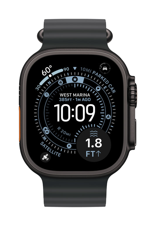 Apple Watch Ultra 3 GPS + Cellular 49mm Schwarzes Titan Case mit Schwarzem Ocean Band