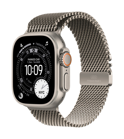 Apple Watch Ultra 3 GPS + Cellular 49mm Natürliches Titan Case mit Natürlichem Titan Milanaise Loop - Small