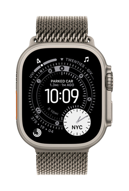 Apple Watch Ultra 3 GPS + Cellular 49mm Natürliches Titan Case mit Natürlichem Titan Milanaise Loop - Small