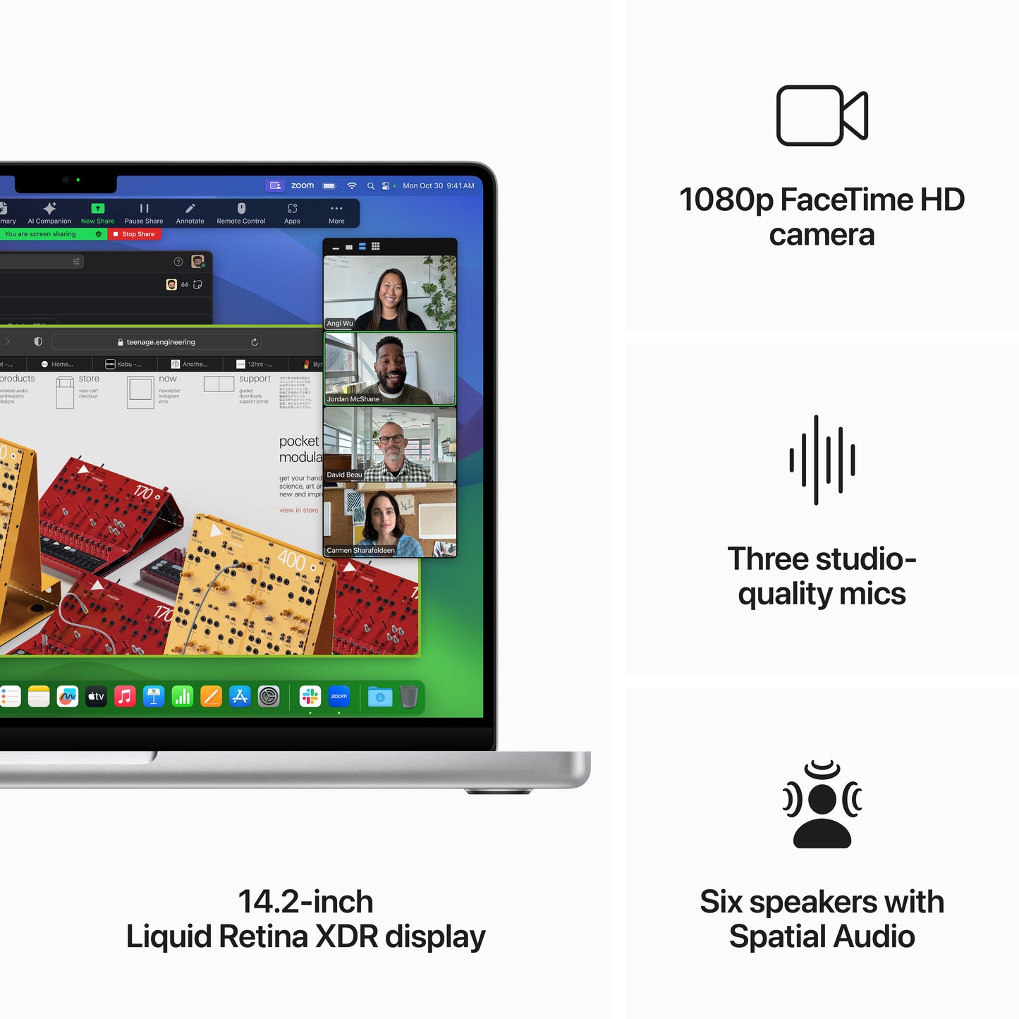 MacBook Pro 14" mit M3 Chip 8-Core CPU und 10-Core GPU, 8GB, 512GB SSD, silber