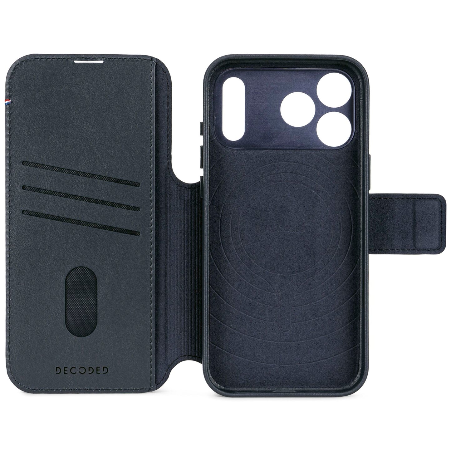 Decoded Leather Detachable Wallet iPhone 17 Pro Max Navy Shadow
