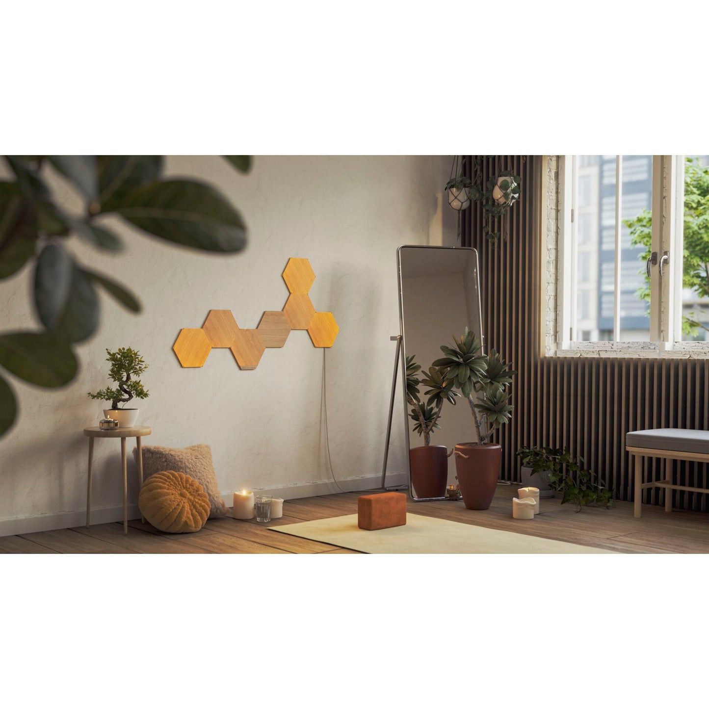 Nanoleaf Elements Wood Look Hexagons Starter Kit - 7PK