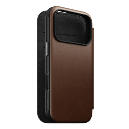 Nomad Modern Leather Folio iPhone 17 Pro Brown