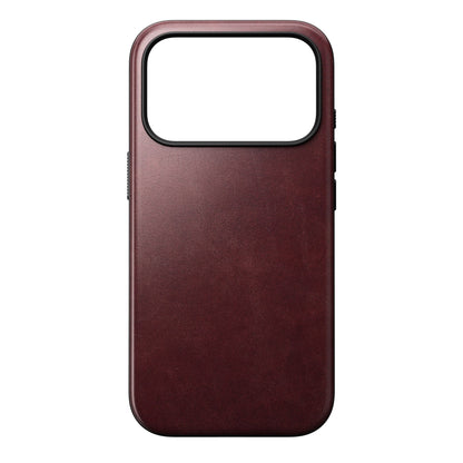 Nomad Modern Leather Case iPhone 17 Pro Burgundy Horween